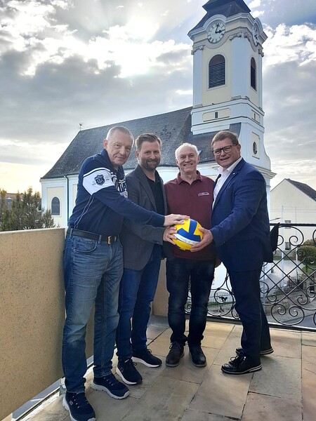 Sepp Eppensteiner (Diözese St. Pölten) mit Herbert Hallegger (Diözese Innsbruck) und Ernst Nagelschmied (Diözese Gurk-Klagenfurt) sowie DSGÖ-Generalsekretär Stefan Rinnerhofer.